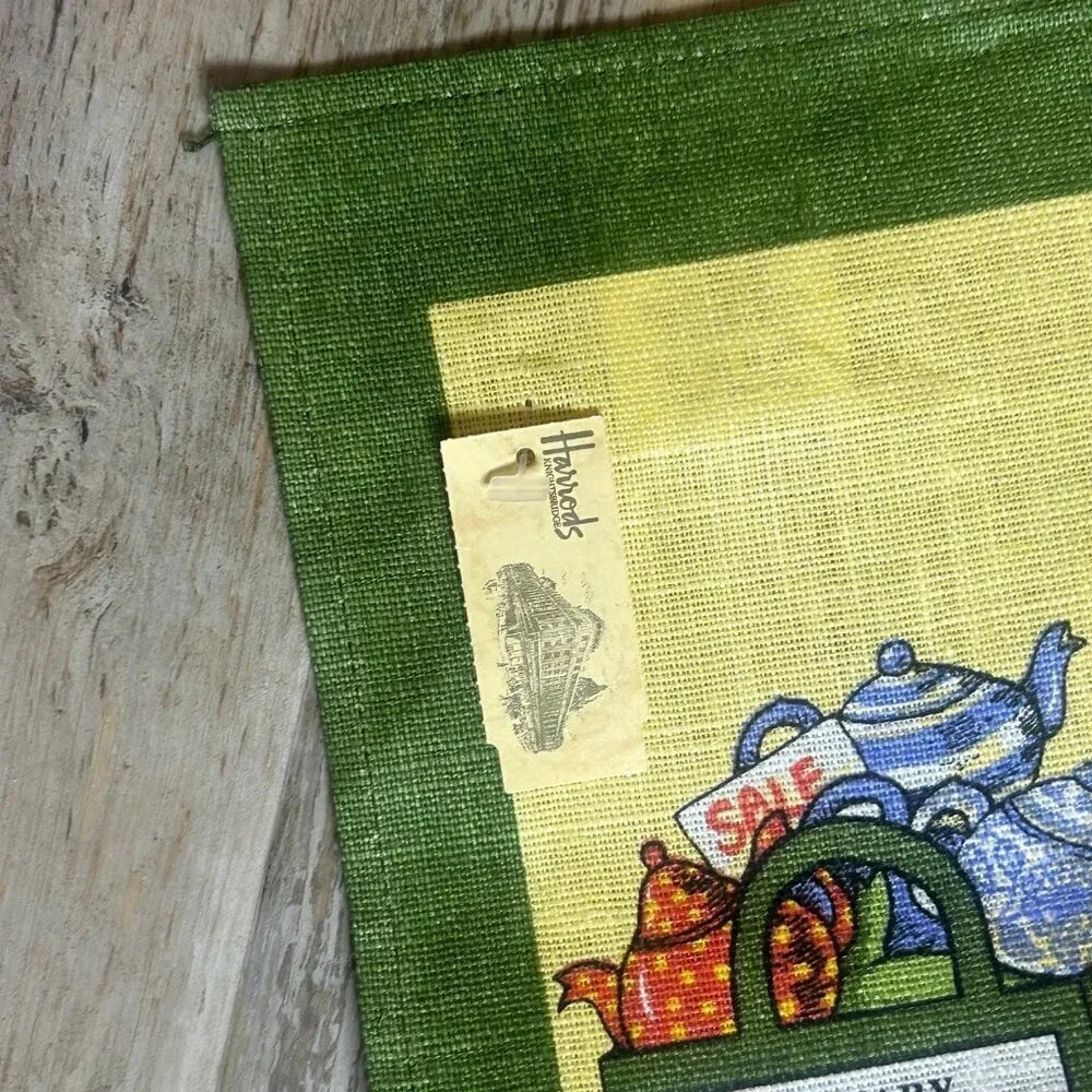 Harrods 100% Linen Calendar Tea Towel 2001 NWT